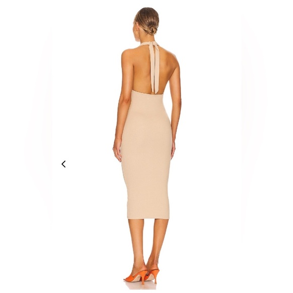 REVOLVE Lovers and Friends Women's Kearsten Beige Halterneck Midi Dress Size M - Picture 3 of 12
